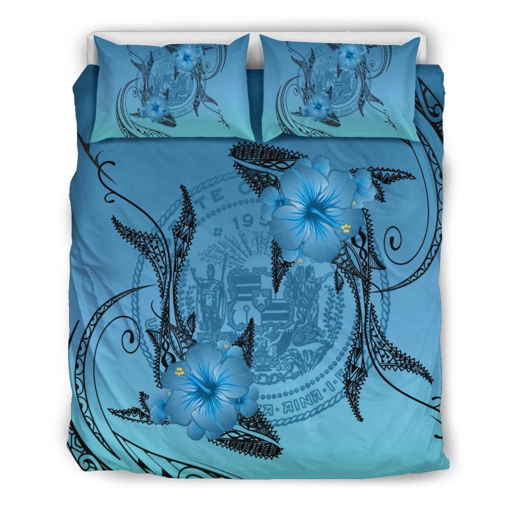 Hawaii Whale Coat Of Arm Polynesian Bedding Set
