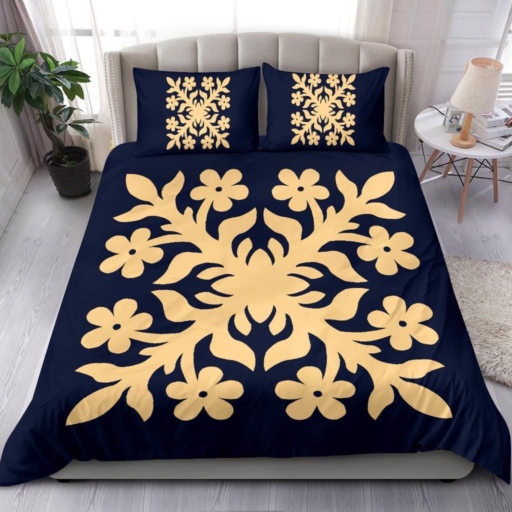Hawaiia Royal Pattern Indigo Bedding Set