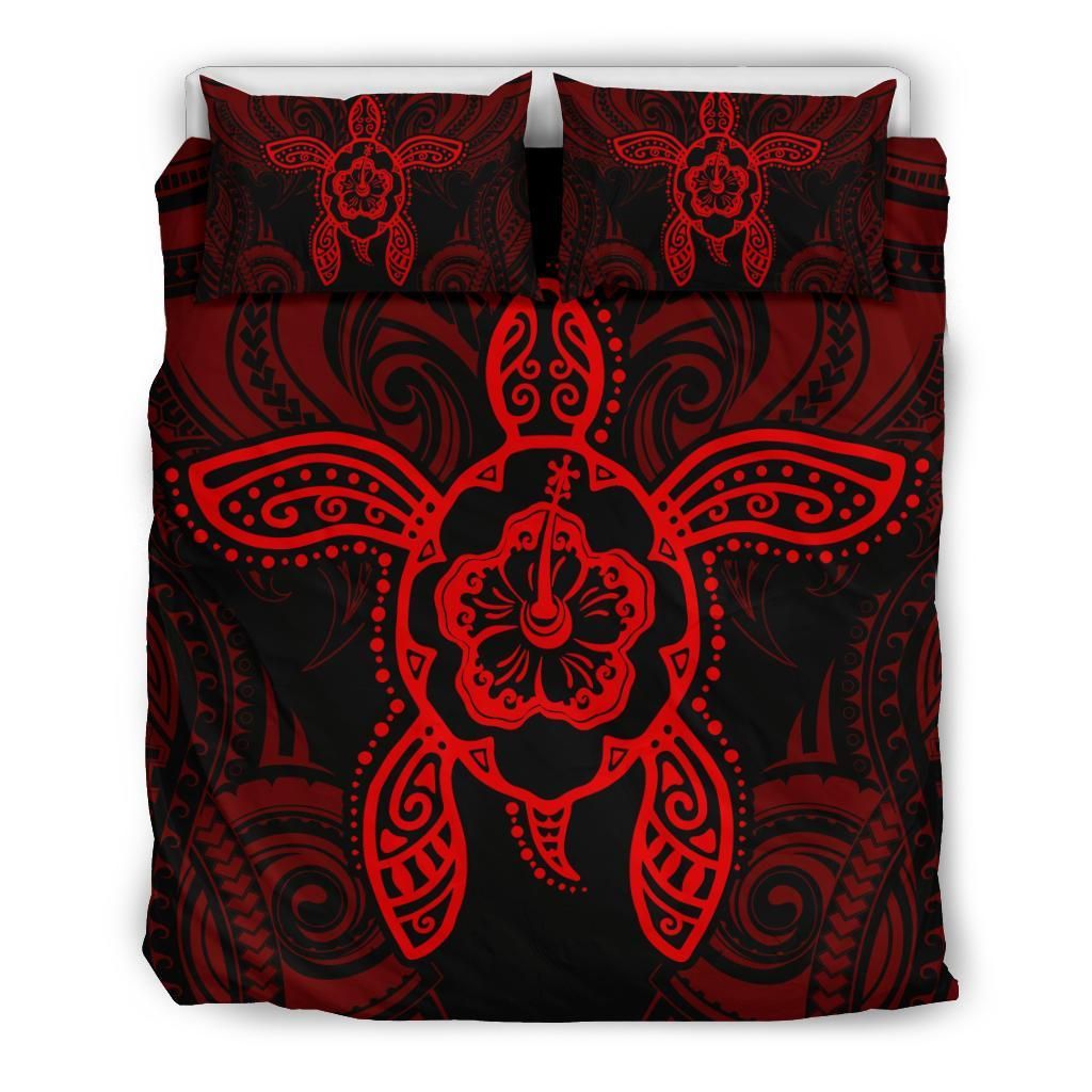 Hawaiian Big Turtle Hibiscus Polynesian Bedding Set