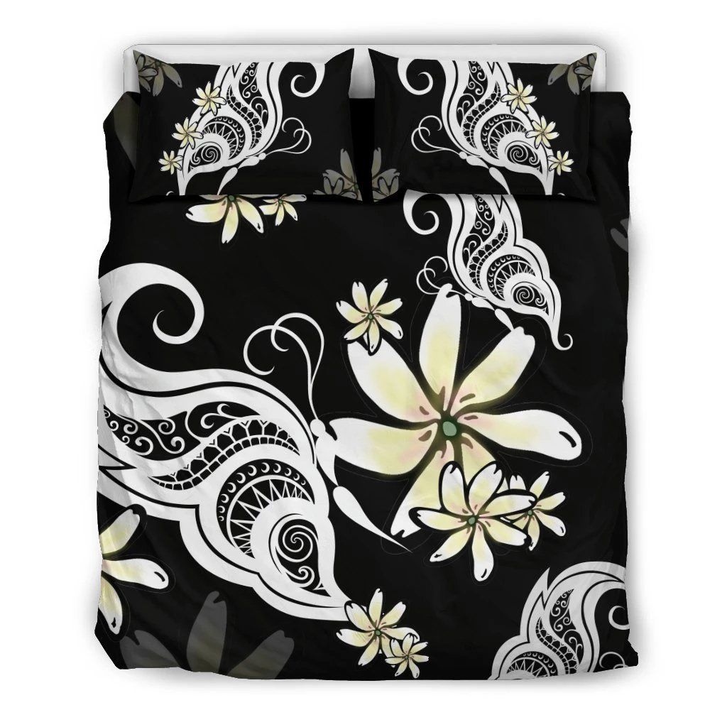 Hawaiian Butterfly Plumeria Polynesian Bedding Set