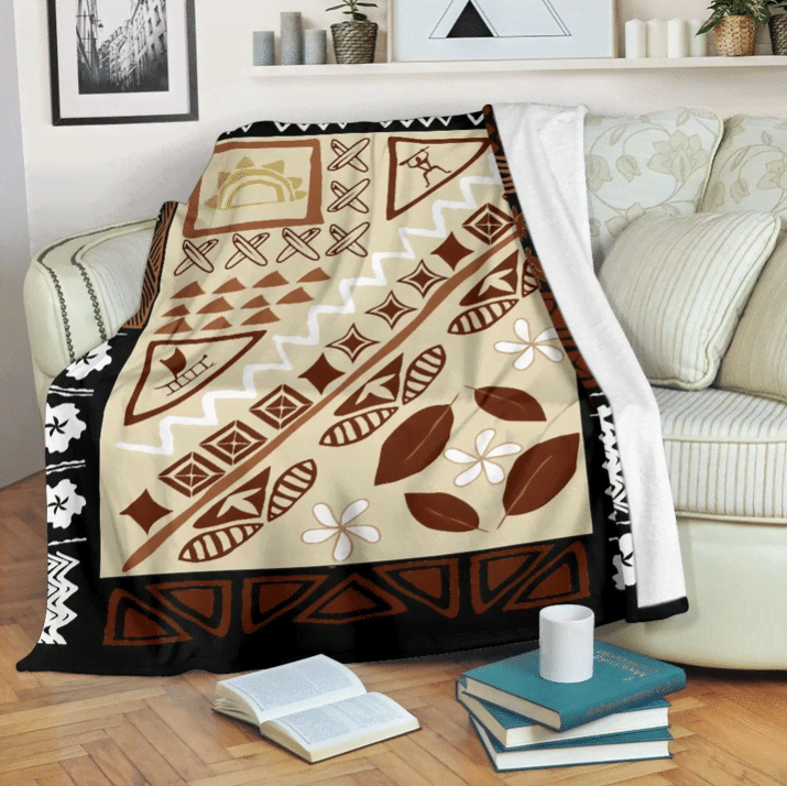 Hawaiian Sherpa Fleece Blanket