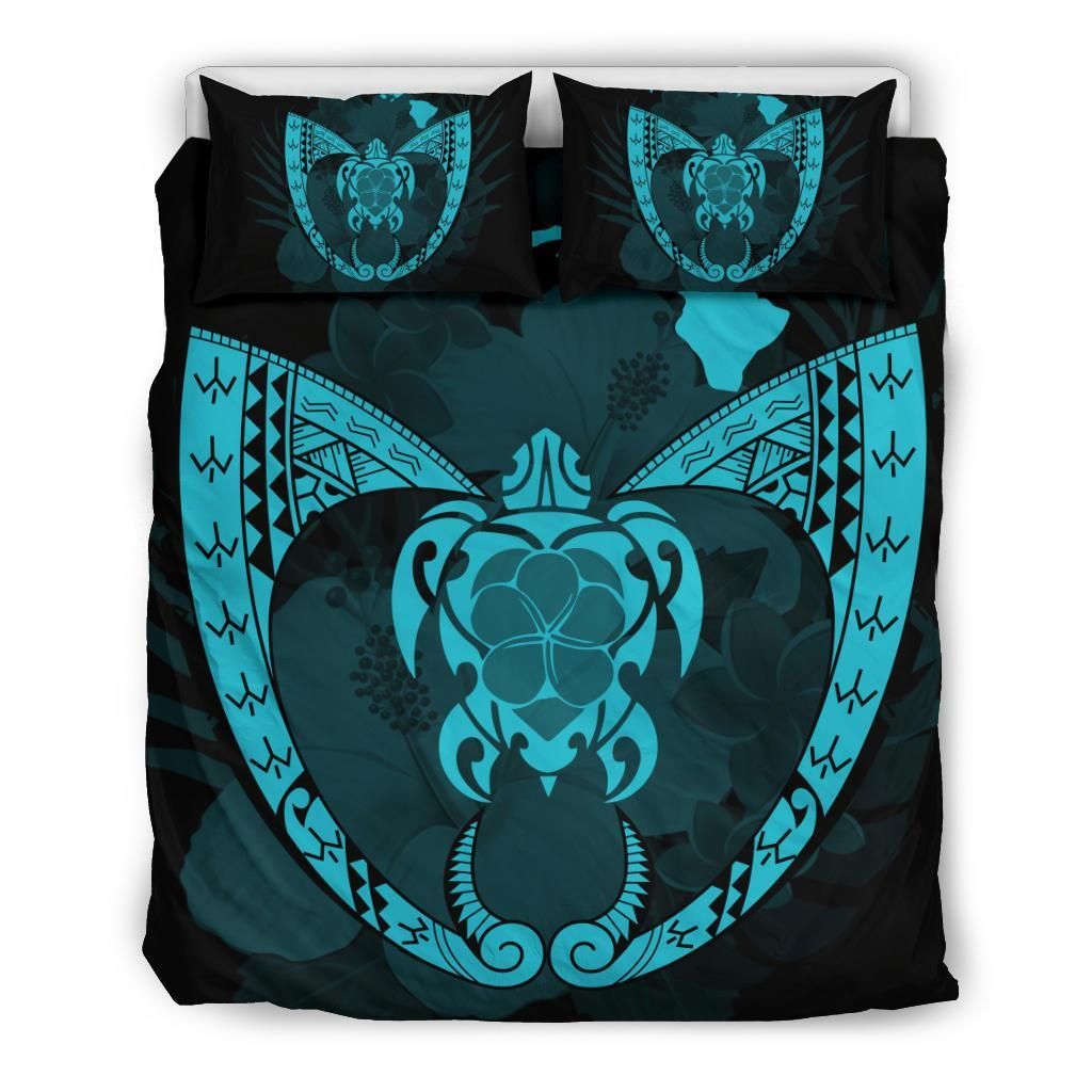 Hawaiian Fish Hook Turtle Heart Polynesian Bedding Set