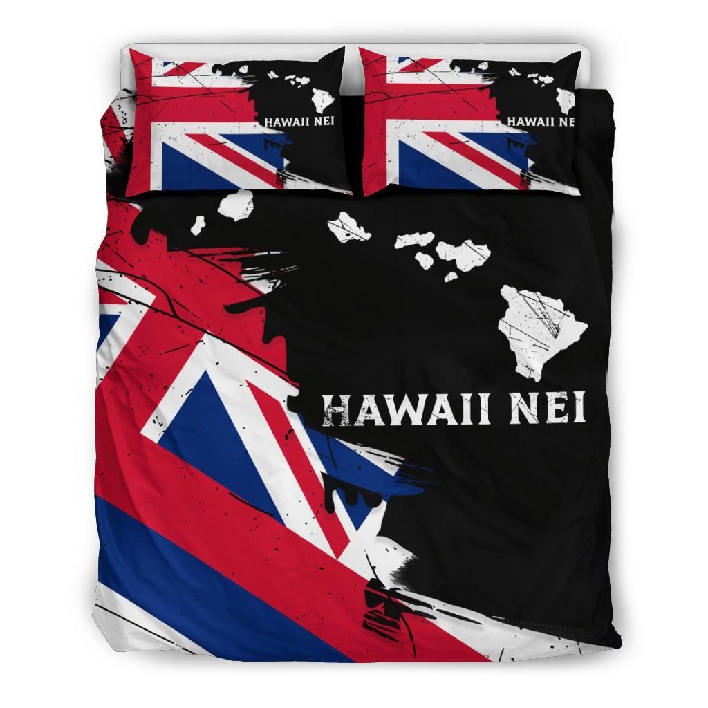 Hawaiian Flag Hawaii Map Nei Polynesian Classic Style Bedding Set