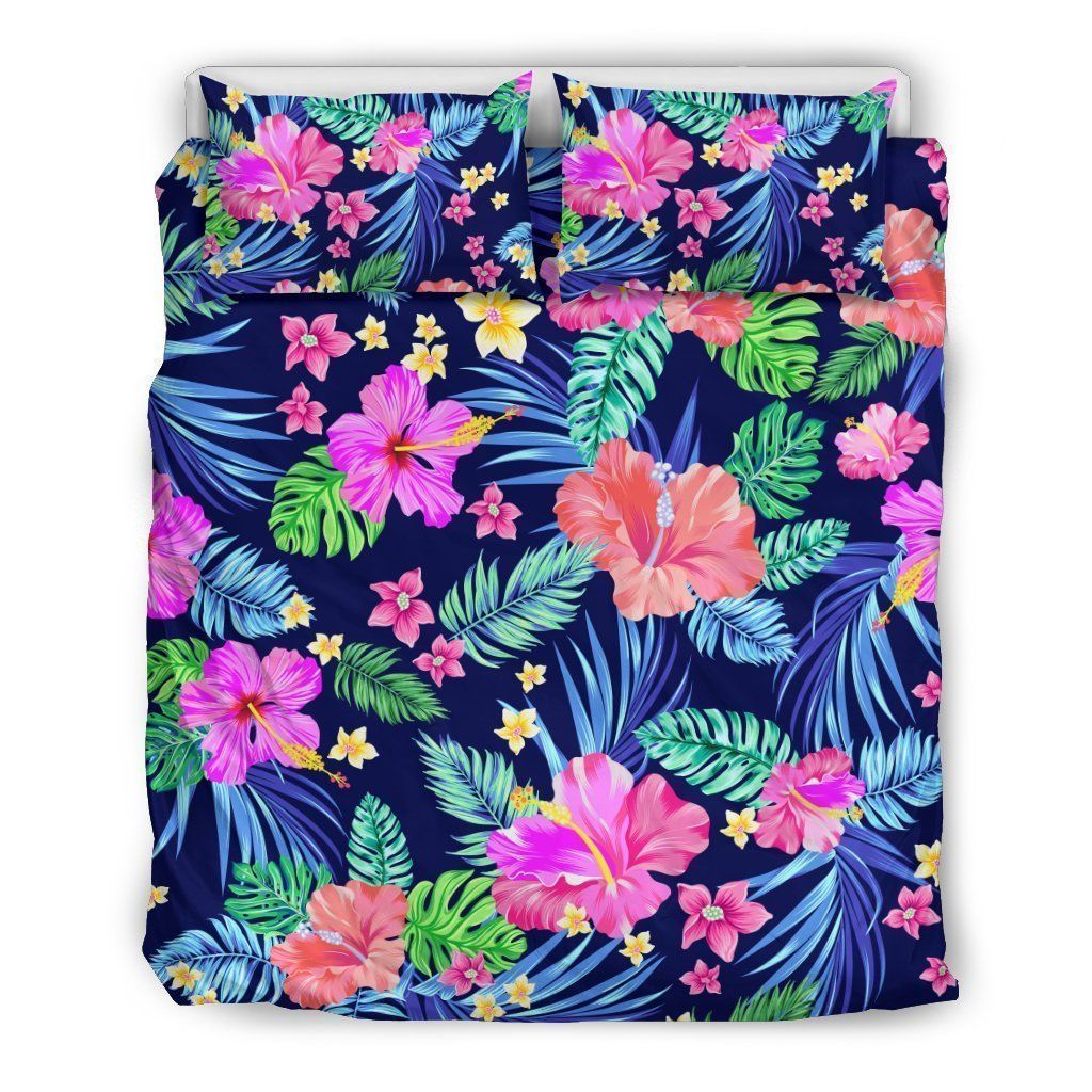 Hawaiian Flower Hibiscus Neon Bedding Set