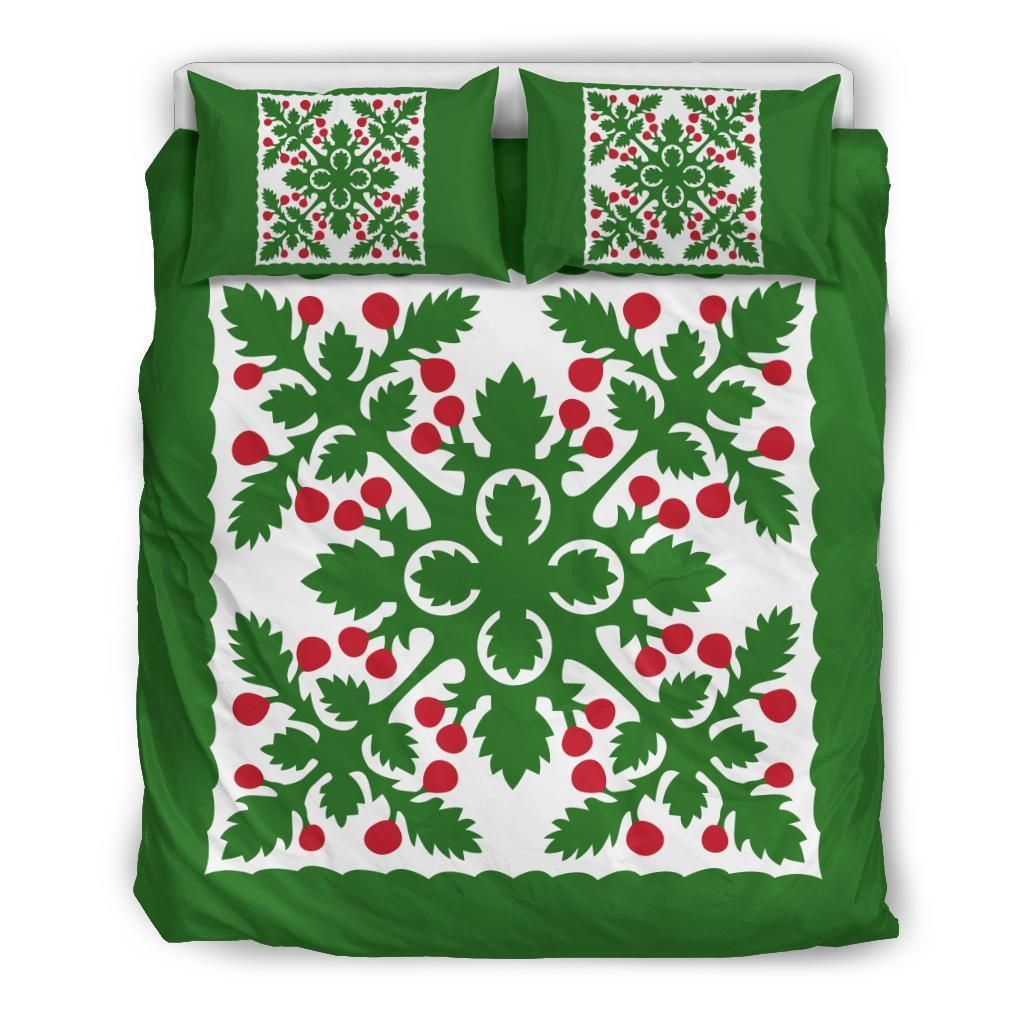 Hawaiian Fresh Fruit Tropical Pattern Green Argu Style Bedding Set