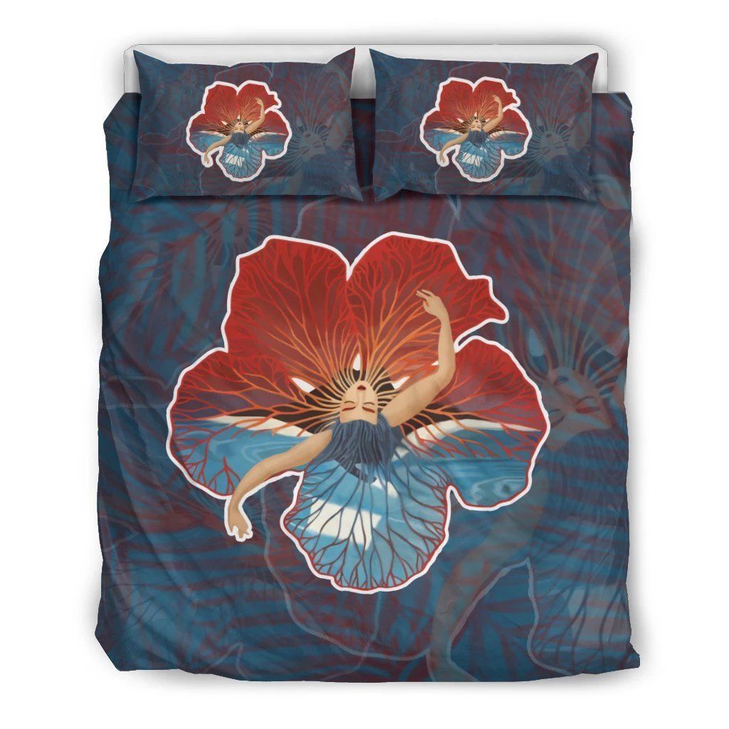 Hawaiian Girl Hibiscus Dance Polynesian Bedding Set