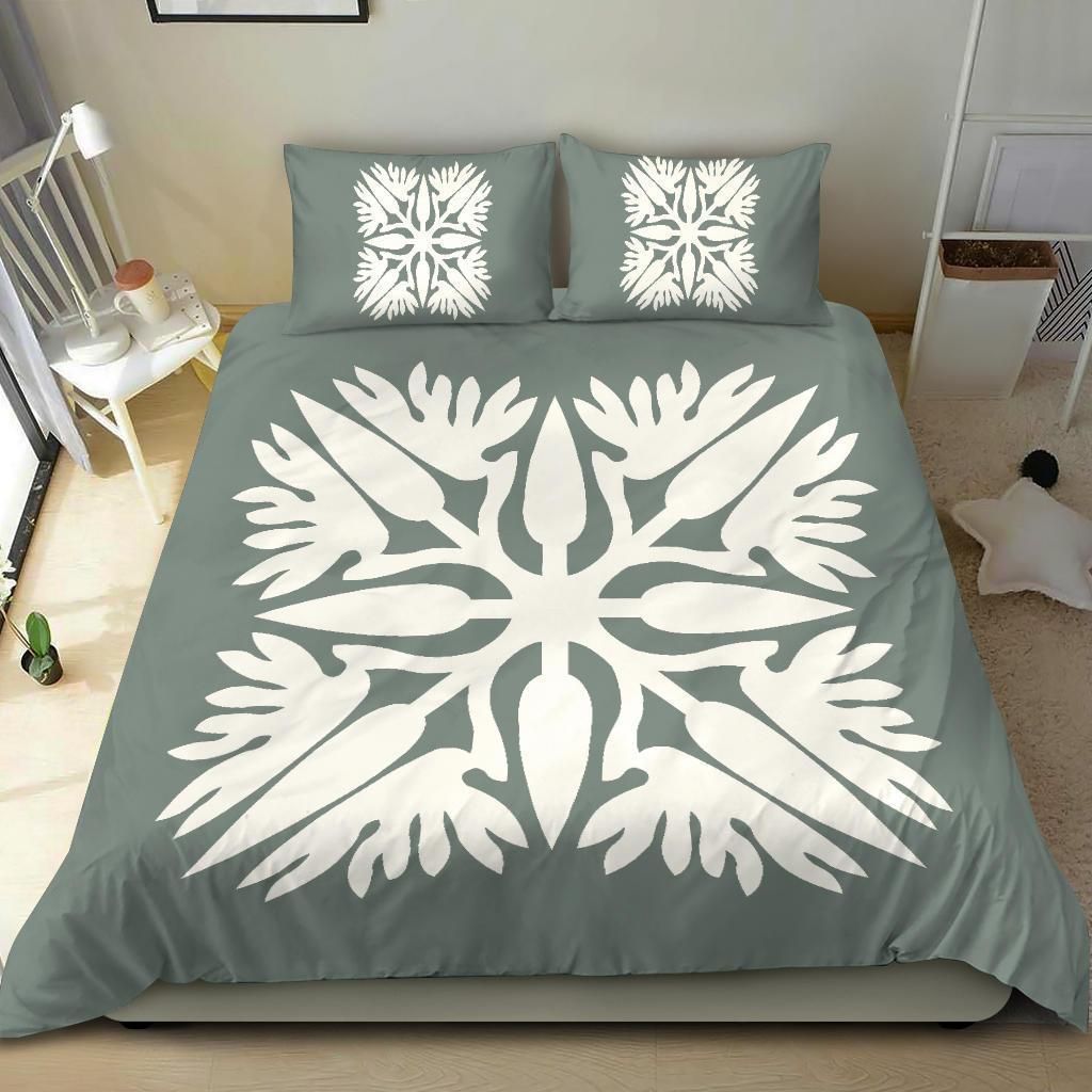 Hawaiian Gray Royal Pattern Bedding Set
