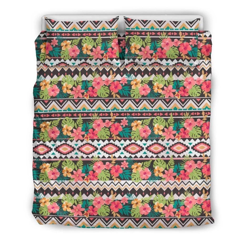 Hawaiian Hibiscus Ethnic Mix Tropical Flower Polynesian Bedding Set