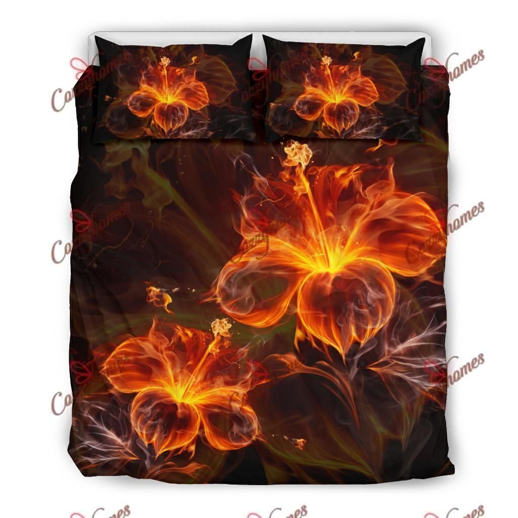 Hawaiian Hibiscus Fire Polynesian Bedding Set