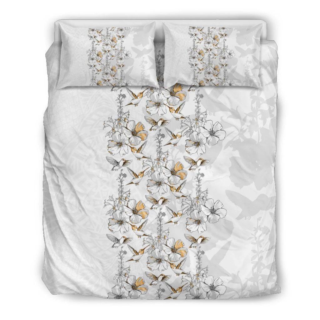 Hawaiian Hibiscus Hummingbirds Pattern Bedding Set