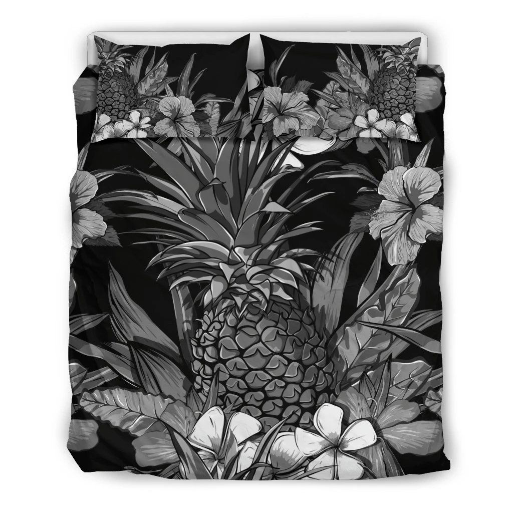 Hawaiian Hibiscus Plumeria And Pineapple Polynesian Bedding Set