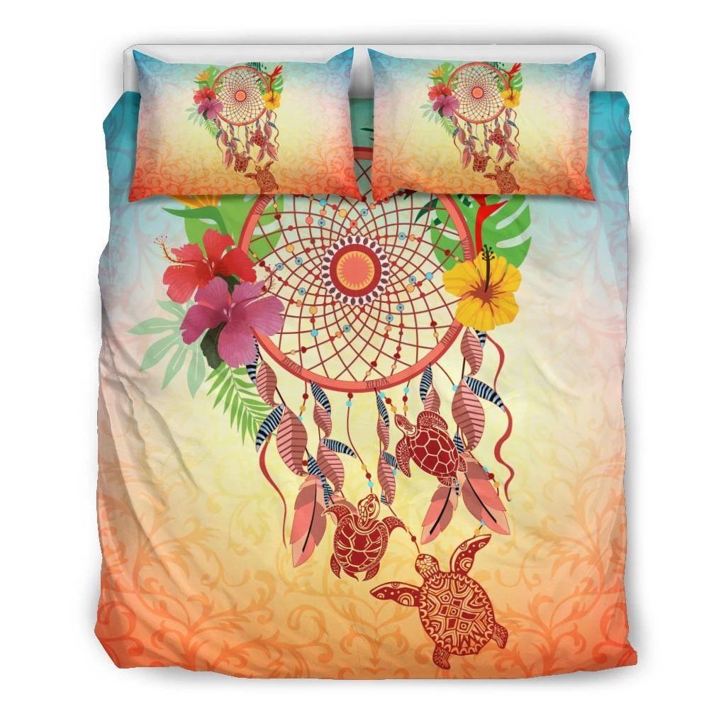 Hawaiian Hibiscus Strelitzia Flower Dreamcatcher Bedding Set