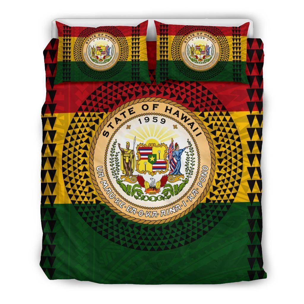 Hawaiian Kakau Maoli Polynesian Seal Of Hawaii Bedding Set