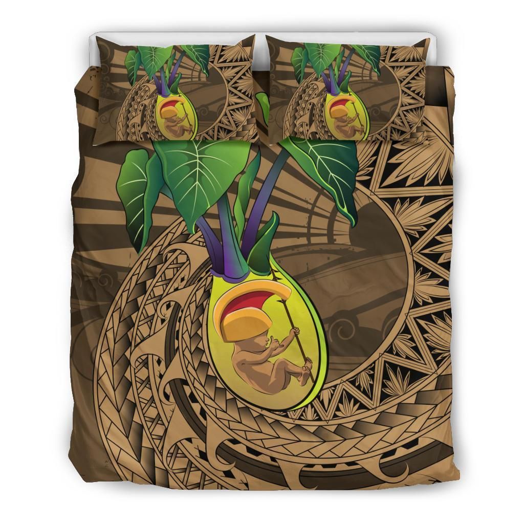 Hawaiian Kalo King Kamehameha Polynesian Bedding Set