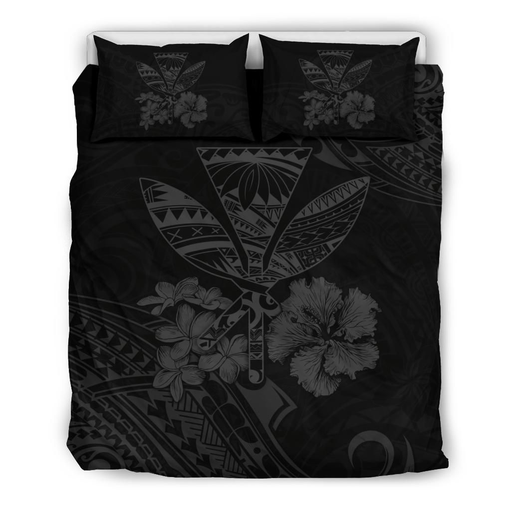 Hawaiian Kanaka Maoli Polynesian Gray Bedding Set