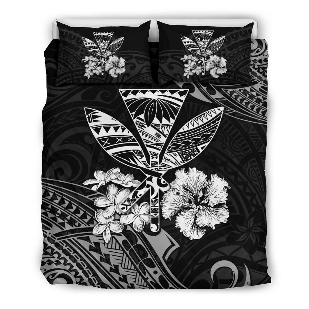 Hawaiian Kanaka Maoli Polynesian White Bedding Set