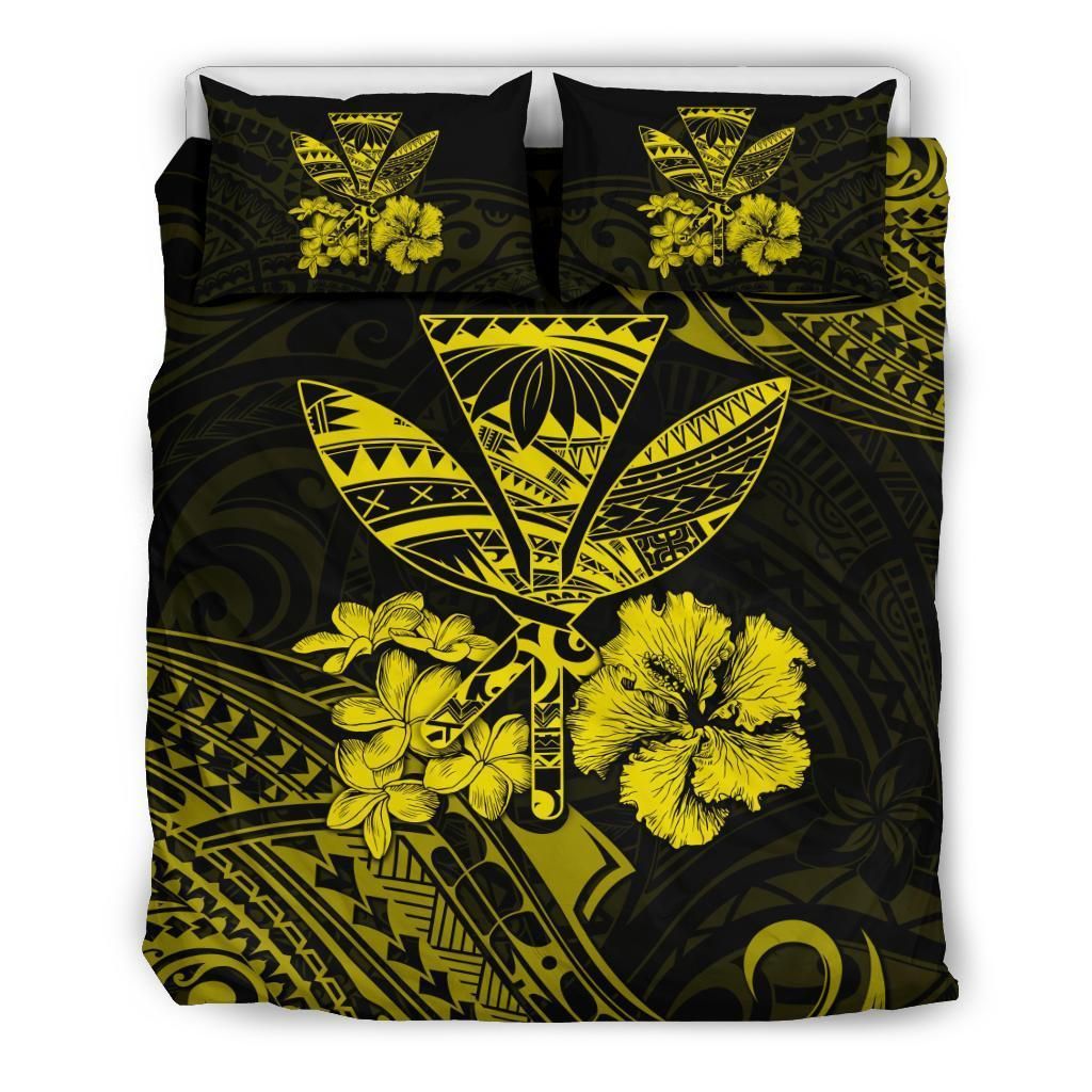 Hawaiian Kanaka Maoli Polynesian Yellow Bedding Set
