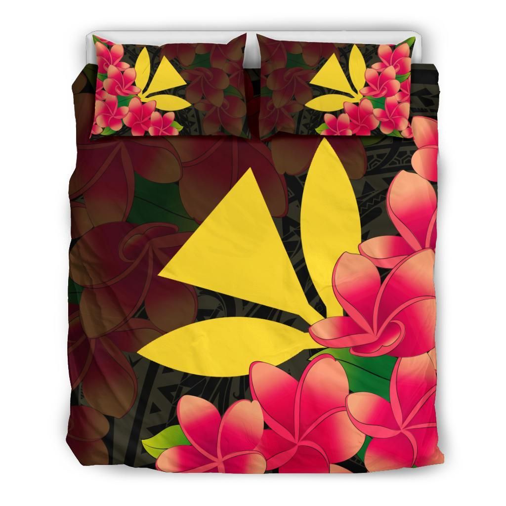 Hawaiian Kanaka Plumeria Polynesian Bedding Set