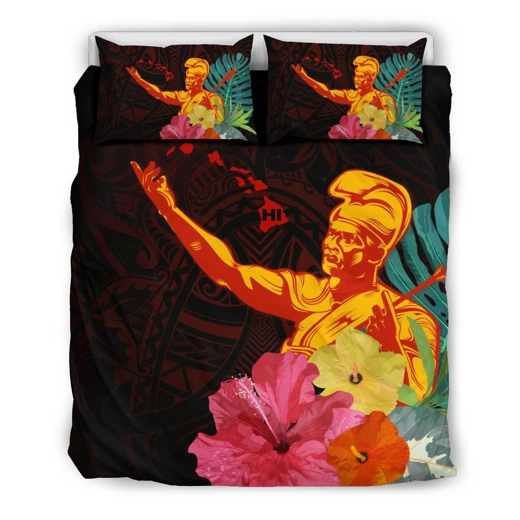 Hawaiian King Kamehameha Hibiscus Bedding Set