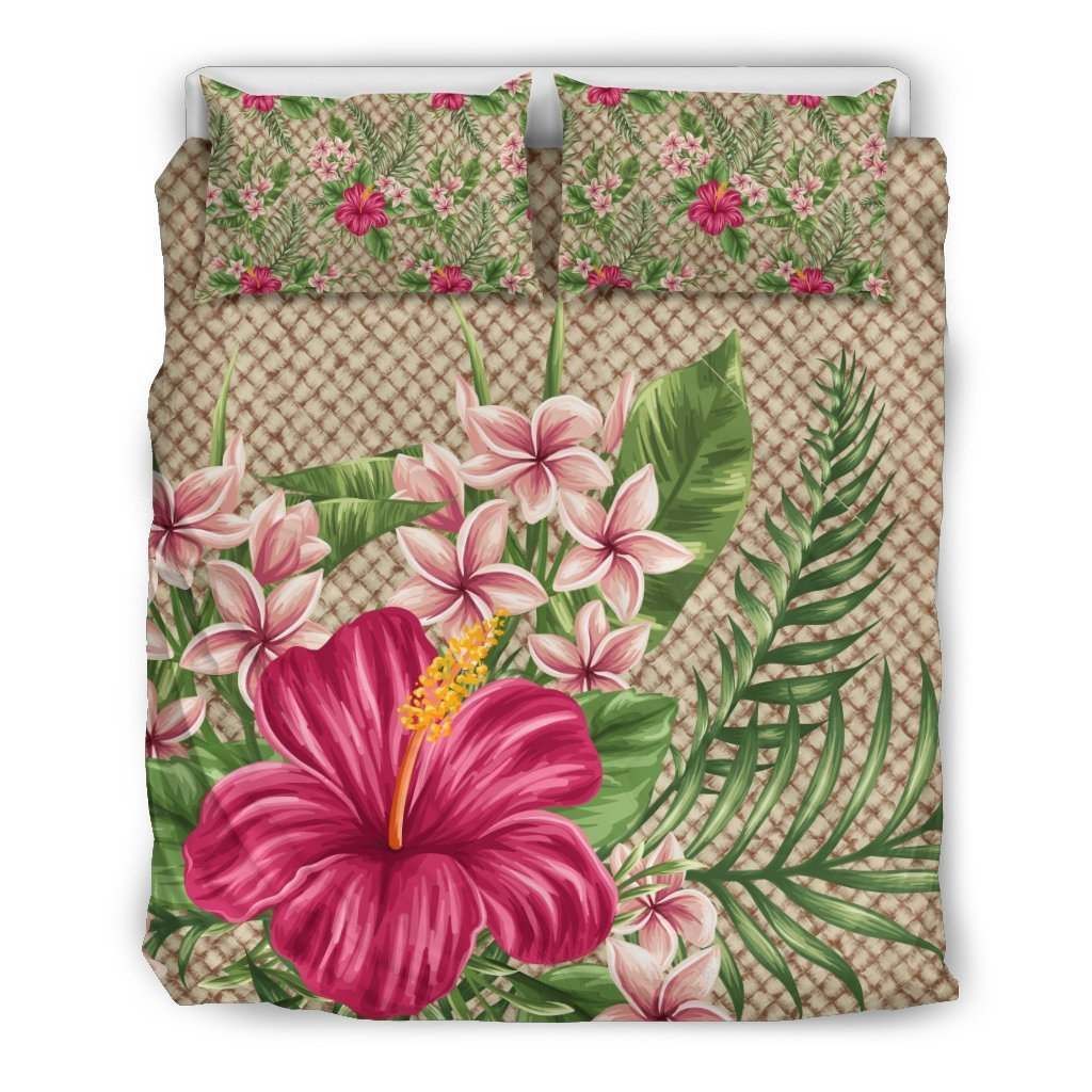 Hawaiian Lauhala With Hibiscus Bedding Set