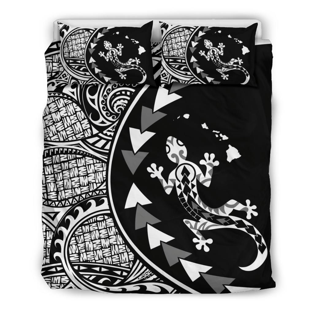 Hawaiian Map Gecko Tattoo Kakau Polynesian Bedding Set
