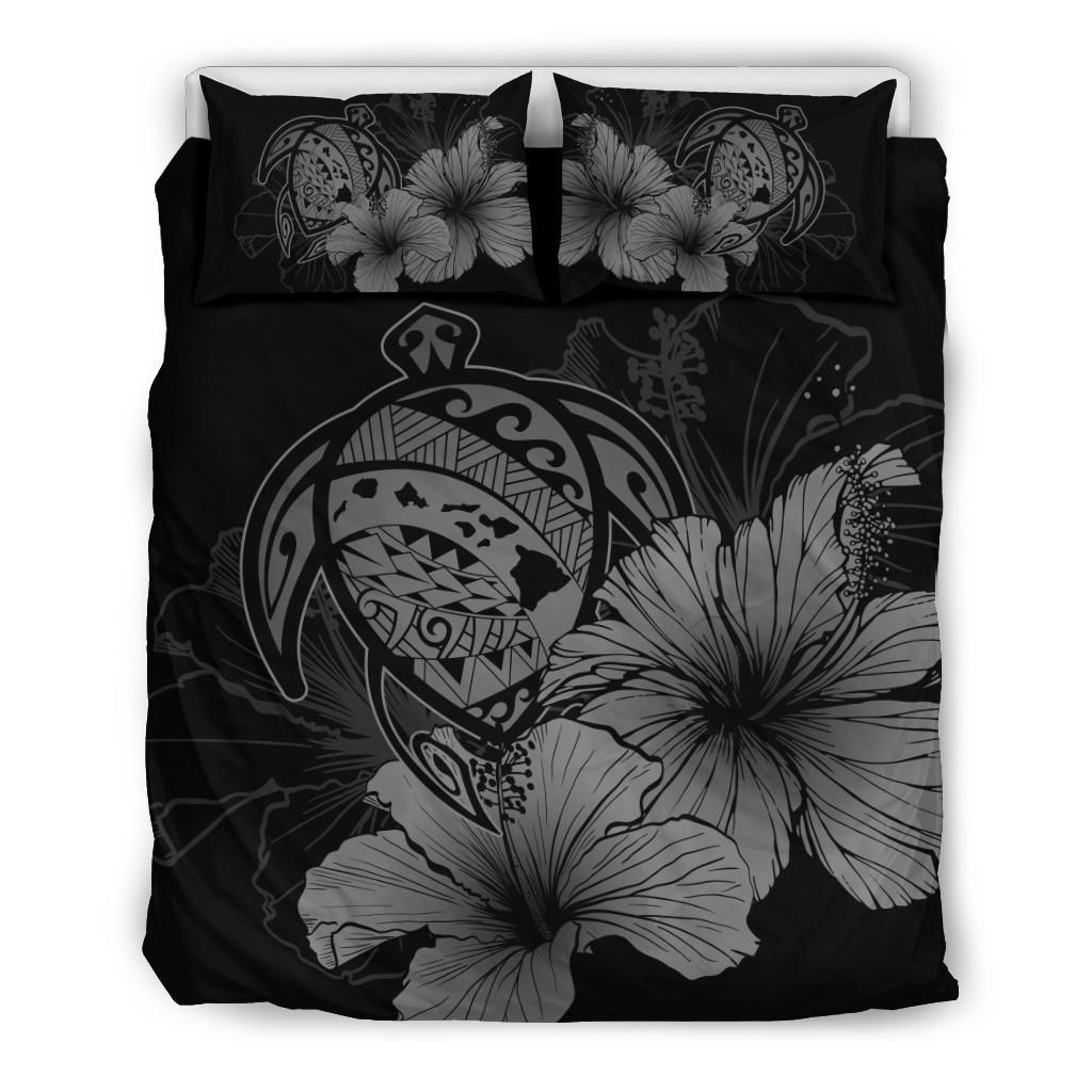 Hawaiian Map Hibiscus Turtle Polynesian Turtle Map Bedding Set