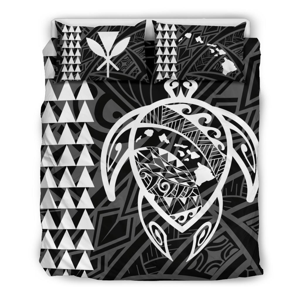 Hawaiian Map Kakau Turtle Kanaka Polynesian Bedding Set