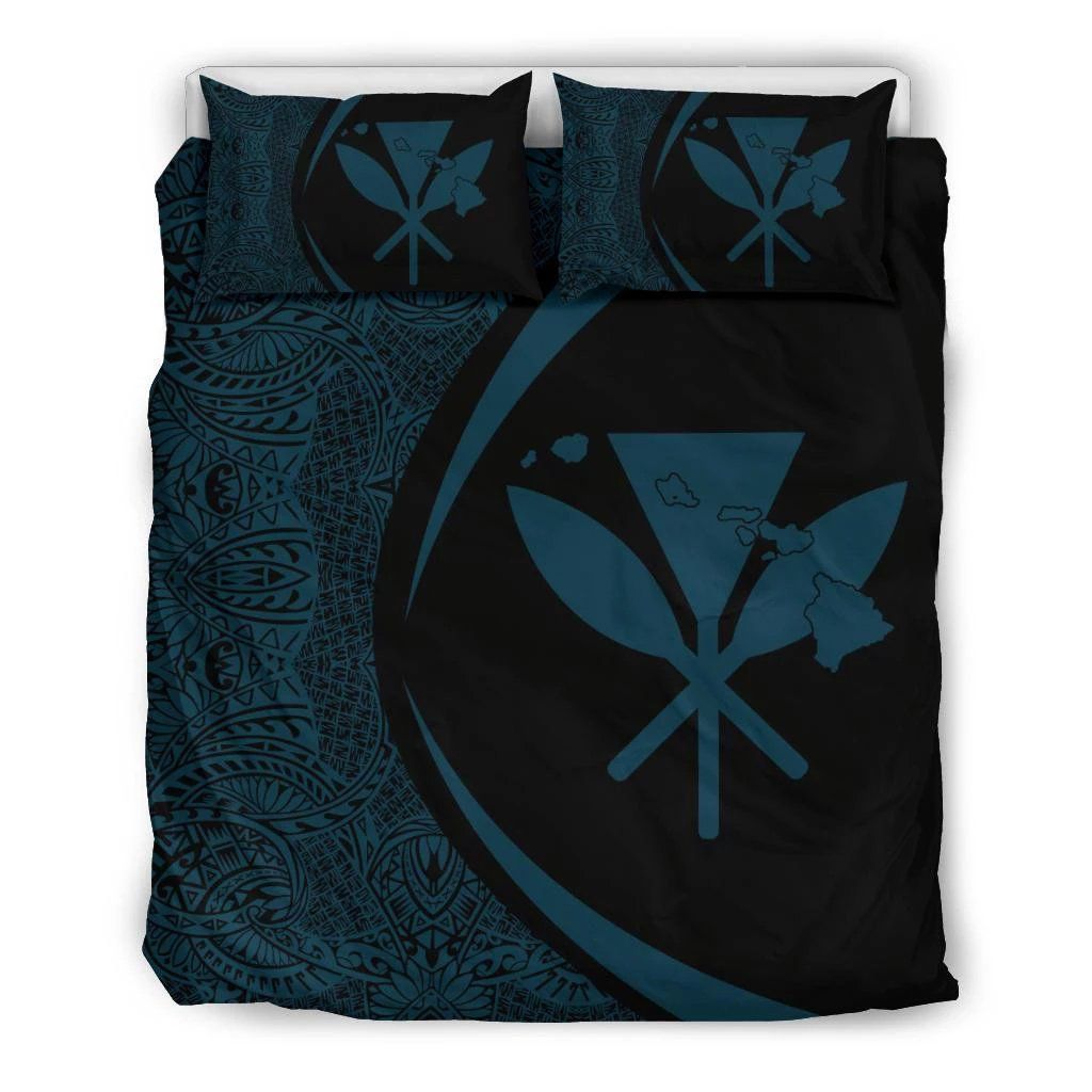 Hawaiian Map Kanaka Maoli Polynesian Circle Style Bedding Set