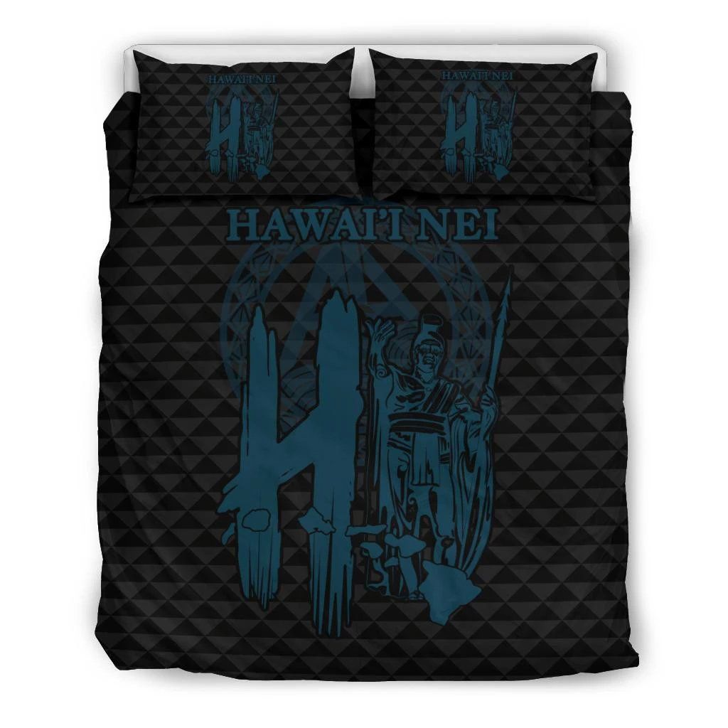 Hawaiian Map King Kamehameha Kakau Bedding Set