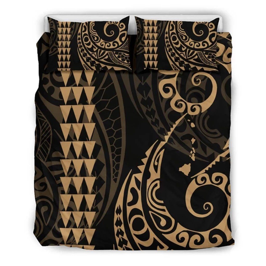 Hawaiian Map Polynesian Gold Bedding Set