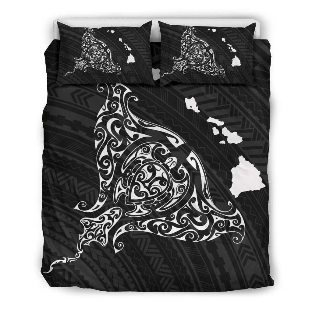 Hawaiian Map Rays Turle Polynesian Bedding Set