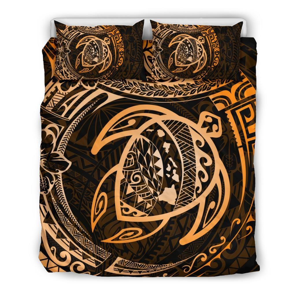 Hawaiian Map Turtle Polynesian Bedding Set