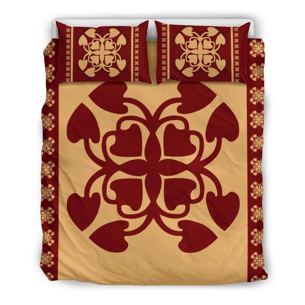 Hawaiian Pattern Kalo Love Polynesian Bedding Set