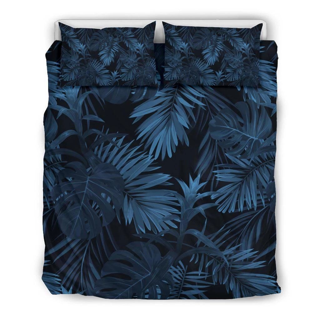 Hawaiian Pattern Palm Monstera Leaves Bedding Set