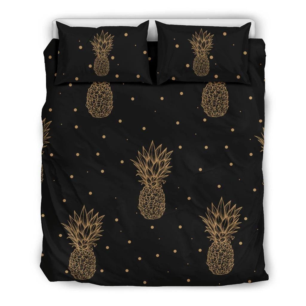 Hawaiian Pineapple Polka Dots Bedding Set