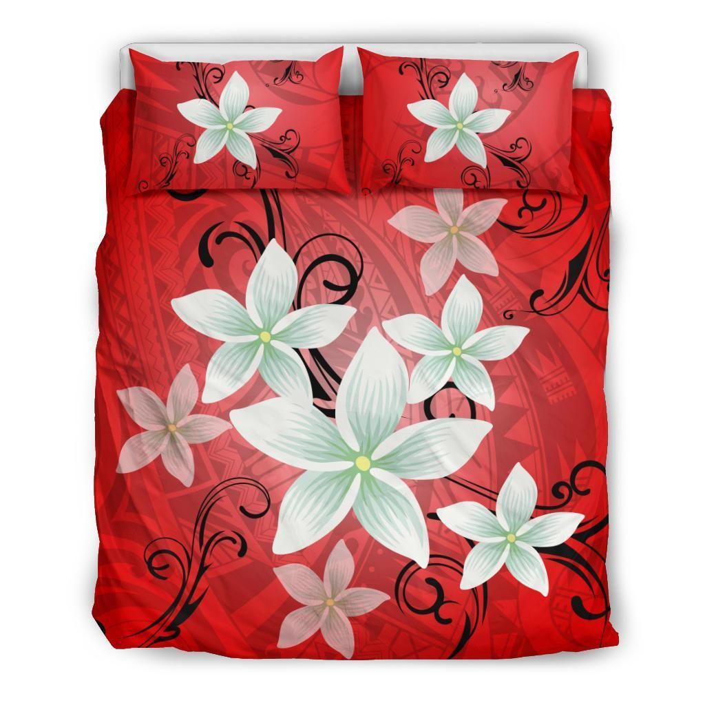 Hawaiian Plumeria Polynesian Pattern Bedding Set