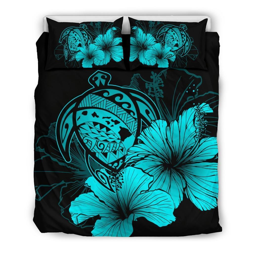 Hawaiian Polynesian Turquoise Bedding Set