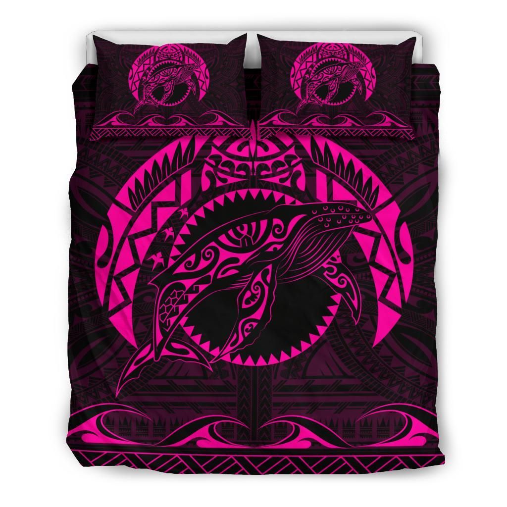 Hawaiian Polynesian Whale Pink Bedding Set