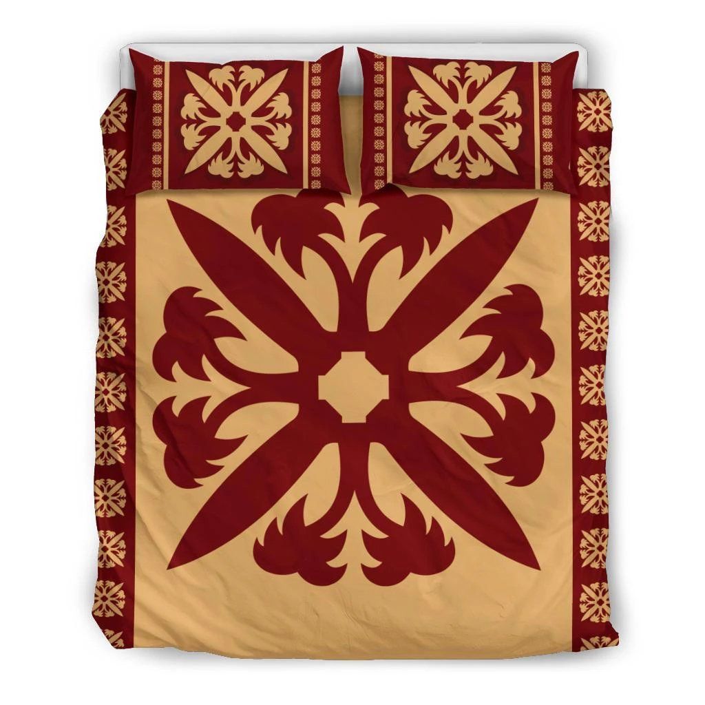 Hawaiian Quilt Pattern Coconut Tree Heart Bedding Set