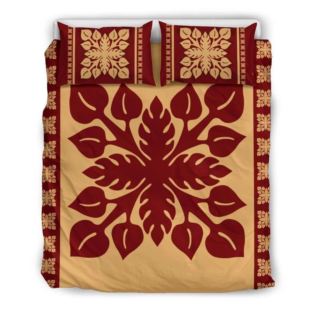 Hawaiian Quilt Pattern Flamingo Flower Dance Bedding Set