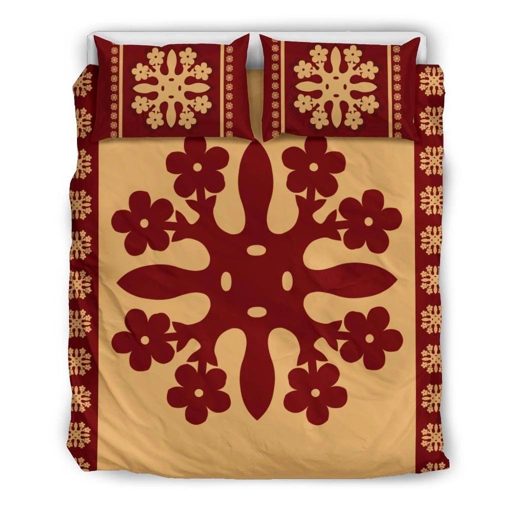 Hawaiian Quilt Pattern Flower Dream Polynesian Bedding Set