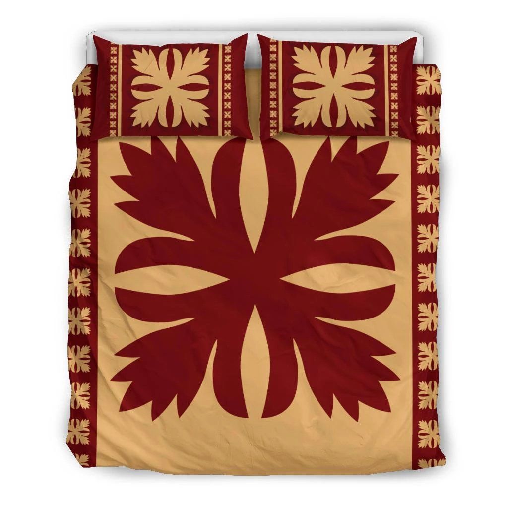 Hawaiian Quilt Pattern Flower Hula Bedding Set