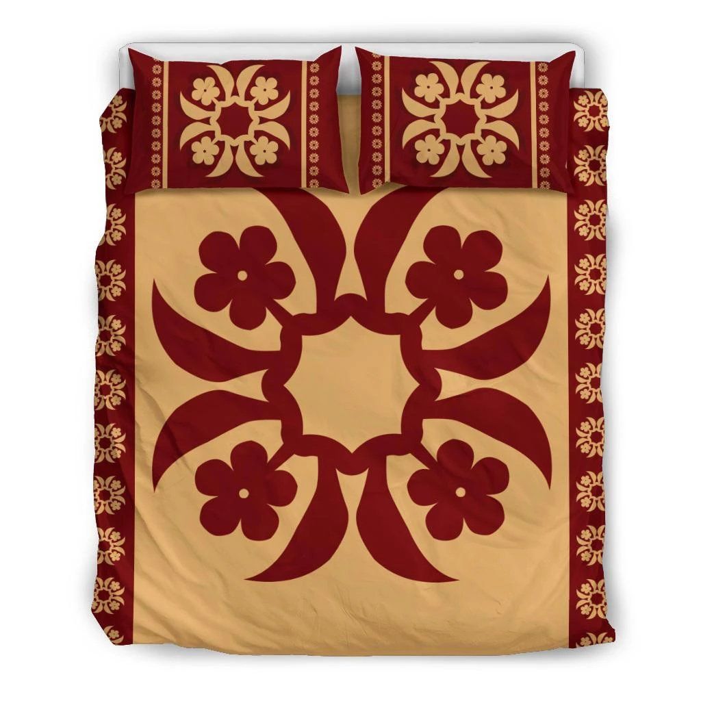 Hawaiian Quilt Pattern Flower Polynesian Bedding Set