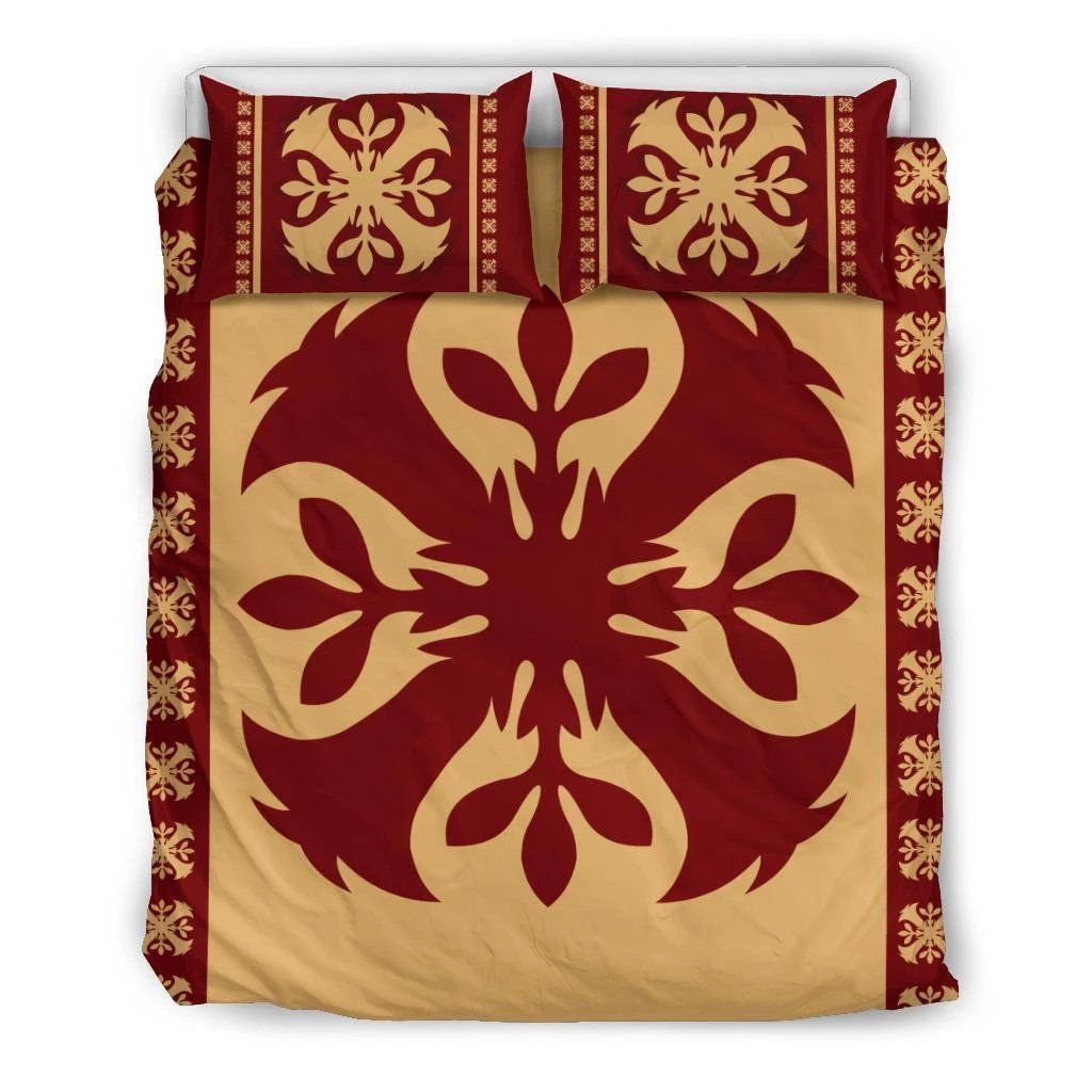 Hawaiian Quilt Pattern Flower Pretty Polynesian Bedding Set