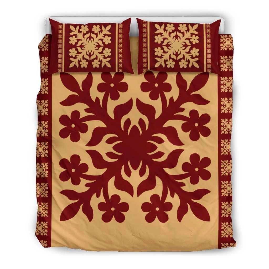 Hawaiian Quilt Pattern Flower Skillful Bedding Set