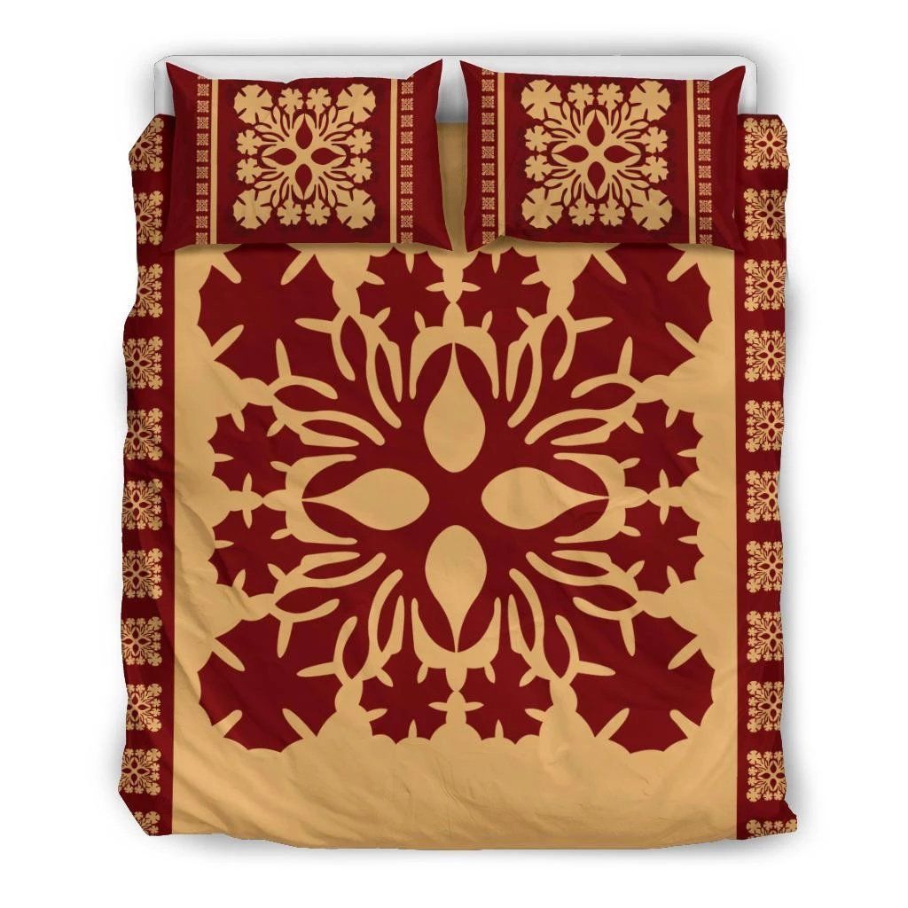 Hawaiian Quilt Pattern Garden Polynesian Bedding Set
