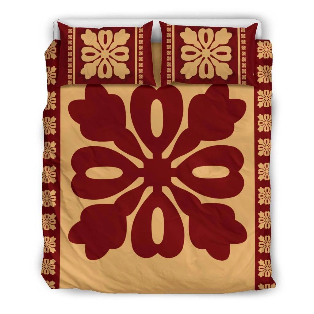 Hawaiian Quilt Pattern Heart Polynesian Bedding Set