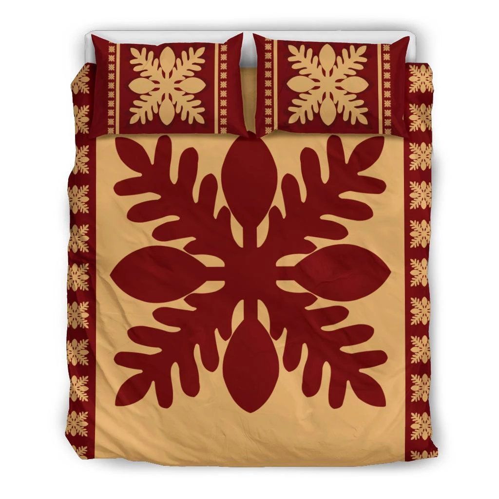 Hawaiian Quilt Pattern Palm Tree Lovely Bedding Set
