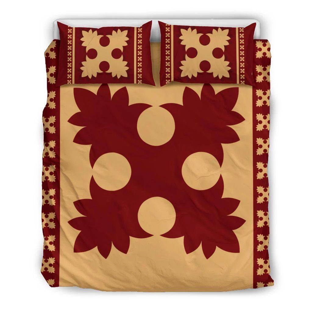 Hawaiian Quilt Pattern Palm Tree Normal Polynesian Bedding Set