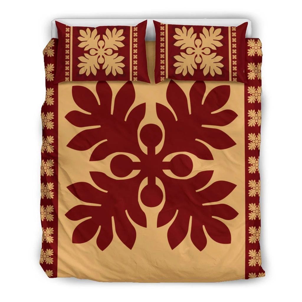 Hawaiian Quilt Pattern Palm Tree Sweat Bedding Set